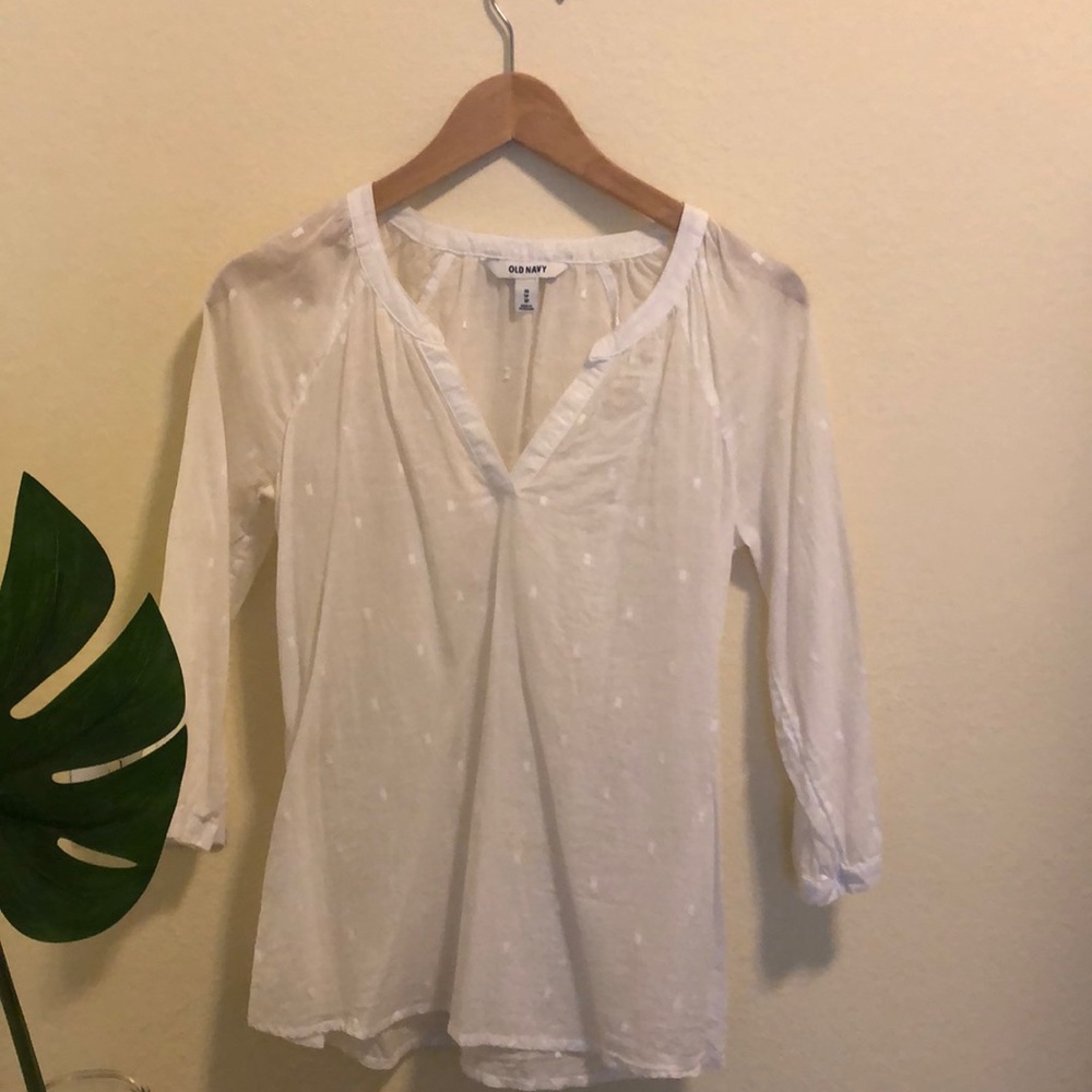 Old Navy 3/4 Sleeve Embroidered Top